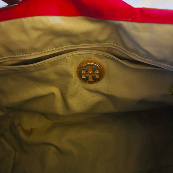 Tory Burch Red and Brown Nylon Tote - Picture 5 of 6